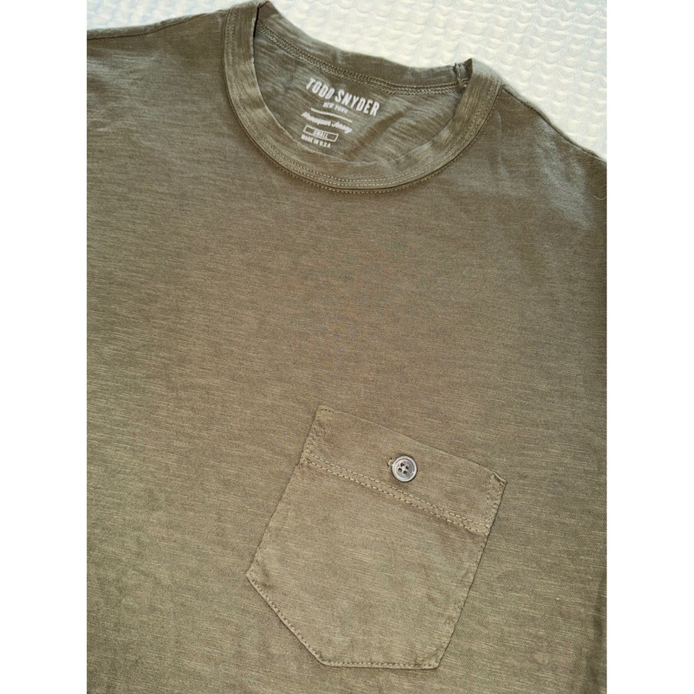 Todd Snyder Slub Pocket Tee Mens Small Olive Green Homespun Jersey